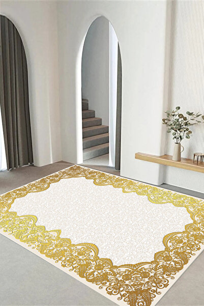Viyana Home Dijital Kaymaz Taban Klasik Vektörel Model Yıkanabilir Yolluk Mut...