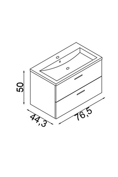 TETA HOME Batum 80 Cm Mdf Banyo Lavabolu Alt Dolap