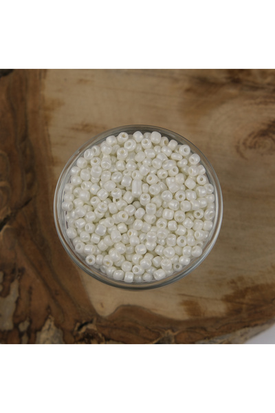 Prestij Boncuk Mărgele de nisip ABC - 4 mm alb, 500 grame, 6/0-964