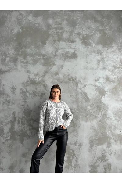 Pazar Sepeti Μαλακή ζακέτα με σχέδιο λεοπάρ