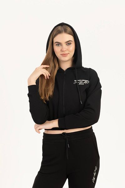 Polo State Hanorac negru pentru femei - cu fermoar, 3 fire