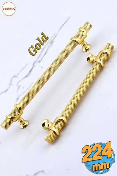 Badem10 Arsin Gold Metal Aur 224 Mm Mobilier Bucătărie Sertar Dulap Mâner Dulap Mâner
