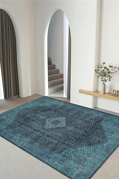 Viyana Home Dijital Kaymaz Klasik Sade Afgan Desen Yıkanabilir Yolluk Mutfak ...