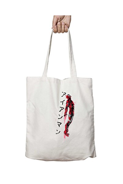 ART HEDİYE Red Sun Tony Star Iron Man Two Sides Permanent Printed Washable Bag