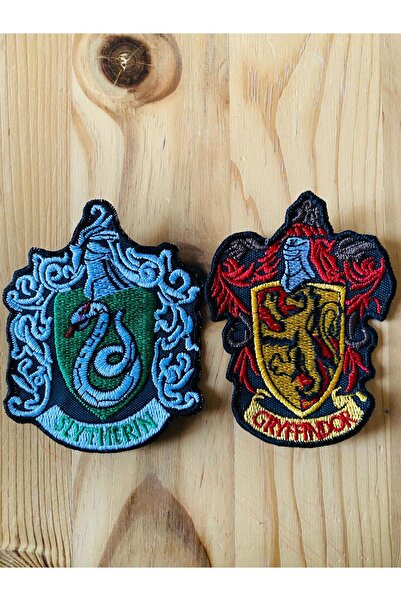 icase Gryffindor Slytherin Harry Potter Nakış Patch Peç Yama (6X7 CM) 2'li set
