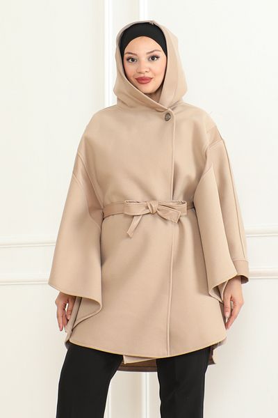 KADEEM Beige Belted Leather Detailed Panco