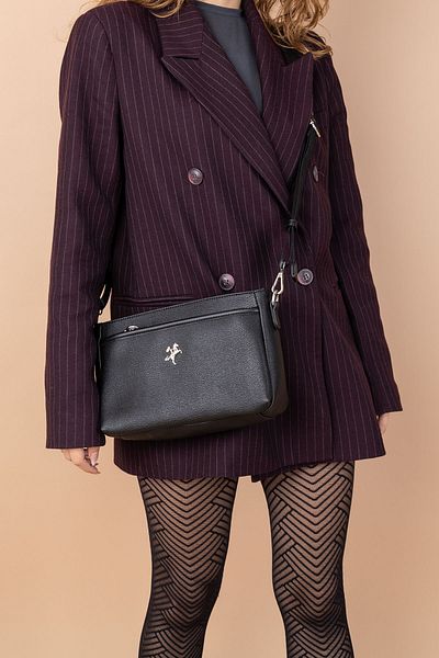 Getcho Mervan Women's Black Crossbody Bag – Stylish Design, Multi-Compartment, Suitable for Daily Use