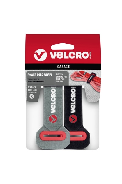 Velcro Power Cord Wraps with Slotted Grommet 1 x 12inch