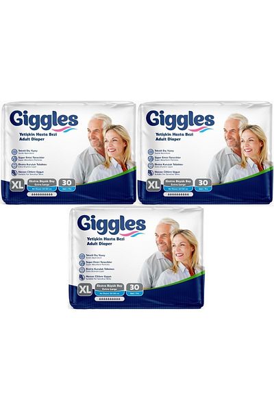 giggles Adult Waistband Diapers - Extra Large (XL) 90 Pieces (3Pk*30)