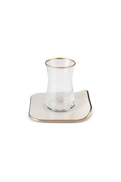 Karaca Retro Creme 6 Personen Platz Teetasse Set, 12 Teilig
