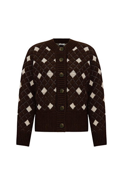 Mudo Jacquard Oversize Buttoned Cardigan