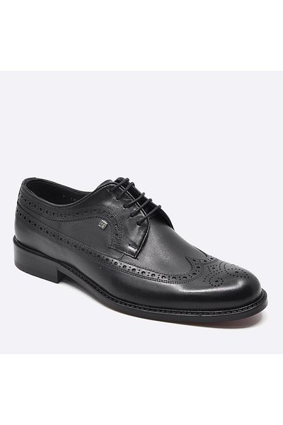 Fosco Genuine Leather Black Classic Men's Shoes 1030 46