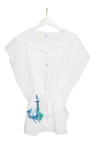 ANEMOSS Anchor Hooded Beach Dress