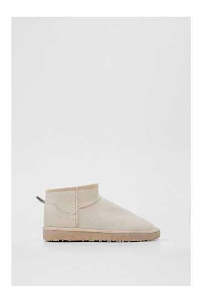 ERVANIN BUTİĞİ Bej Süet Kar Botu (mini) Kadın Bot
