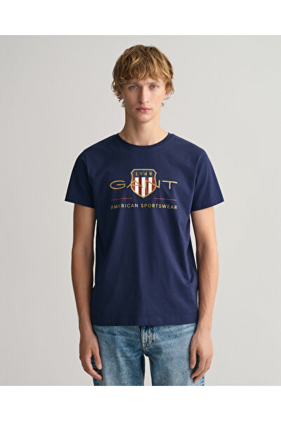 Gant Erkek Lacivert Regular Fit T-Shirt