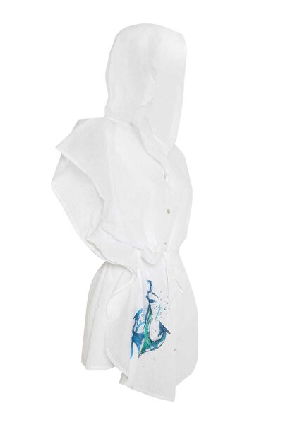 ANEMOSS Anchor Hooded Beach Dress