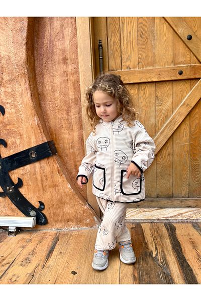 DİVİSTA سترة صوفية بجيب بغطاء للرأس للأطفال من الجنسين