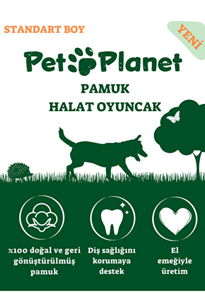 Pet And Planet Doğal Pamuk Düğümlü Halat - Standart Boy Köpek Oyuncağı