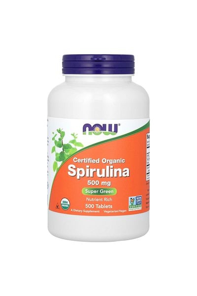Now Organic Spirulina, 500 Tablets, 500 mg, Rich in Protein and Nutrients