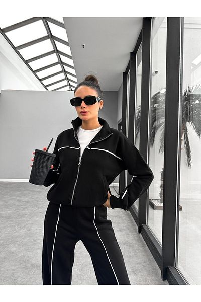 My Blog Set de trening cu dungi negre Pablo