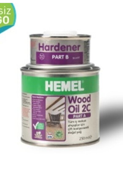 Hemel WOOD OİL 2C AHŞAPLAR İÇİN ÇİFT KOMPENATLI YAĞ  0,300L