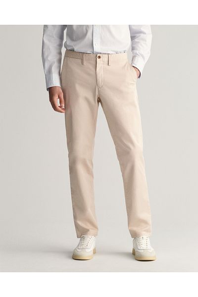 Gant Men's Cream Slim Fit Trousers