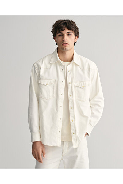 Gant Erkek Bej Relaxed Fit Klasik Yaka Gömlek