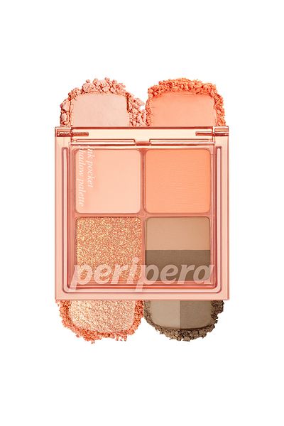 PERIPERA 5-Piece Eyeshadow Palette - Matte, Glitter Shades, Peripera Ink Pocket Shadow Palette (01 Fancy Spring Sunshine)