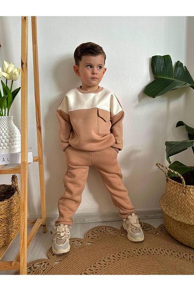 MİNİKO KİDS Boy's Straight Model 3 Thread Tracksuit Set