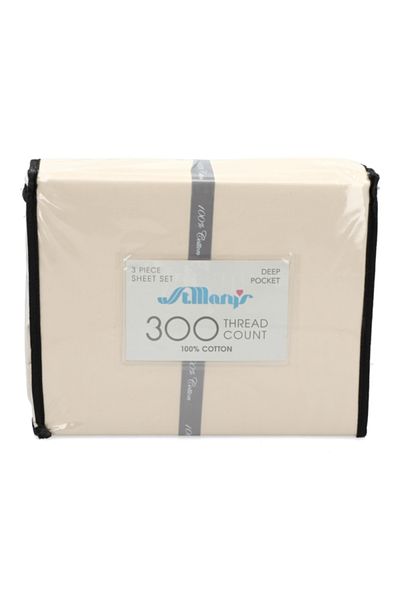 St. Mary'S 300TC Premium Quality Cotton Solid Dye Twin Bedding Set