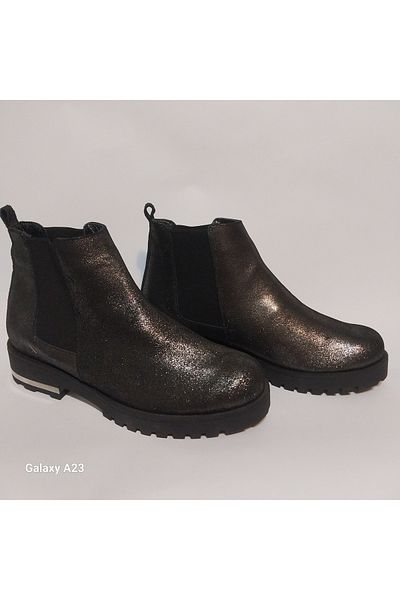 Mira Deri Genuine Leather Metal Size Women's Boots Medellin