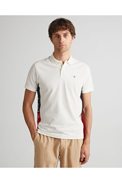 Gant Erkek Krem Regular Fit Renk Bloklu Polo