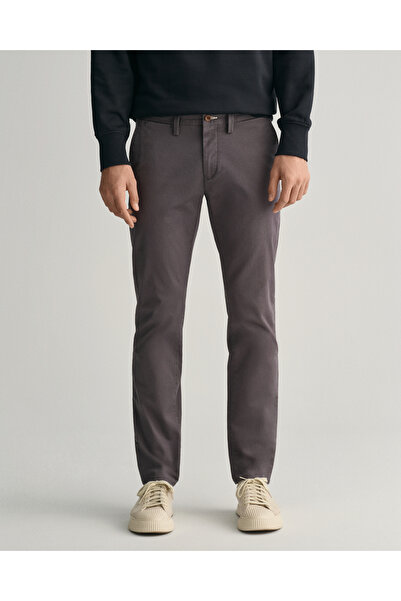 Gant Erkek Gri Slim Fit Chino Pantolon