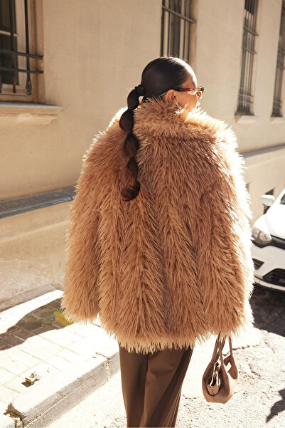 My Blog Nadýchaný plyšový kabát Camel Bird - 500008