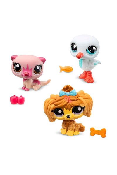 Sunman Littlest Pet Shop Mini's 3-Piece Figure Set - Water, Sable, Seagull, Dog