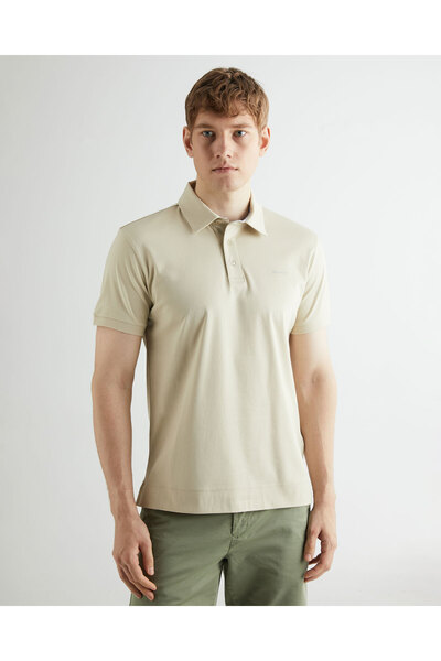 Gant Erkek Bej Slim Fit Polo