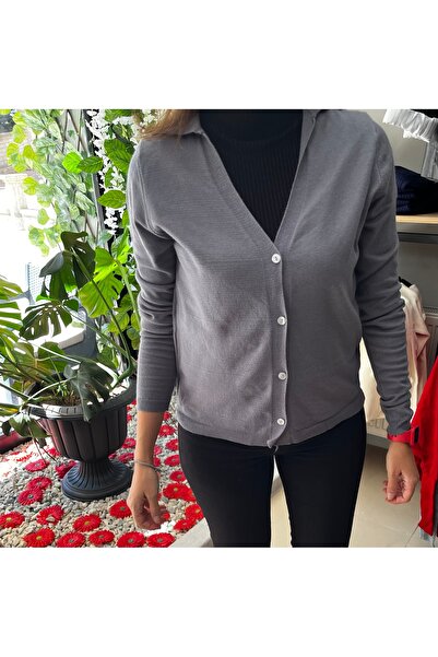 Marka Polo Yaka Önden Düğmeli Slim/Dar Standart İnce Triko Hırka