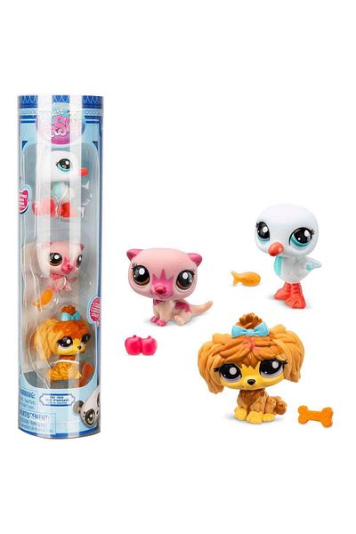 Sunman Littlest Pet Shop Mini's 3-Piece Figure Set - Water, Sable, Seagull, Dog