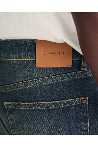 Gant Erkek Mavi Slim Fit Jean Pantolon