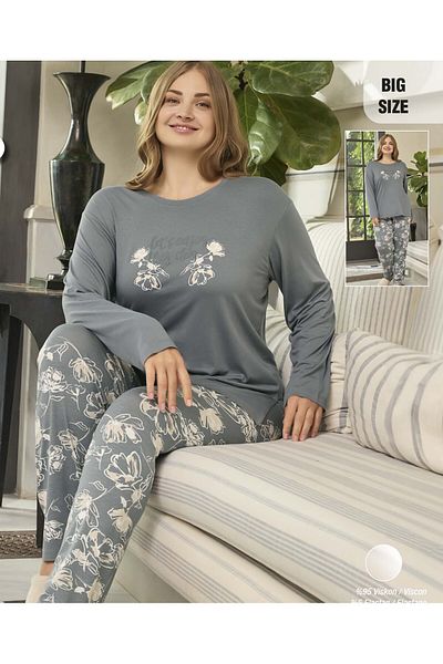 shefox Set pijamale de damă din viscoză - Battal cu mânecă lungă byAydoqan