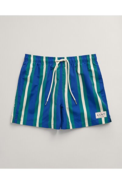 Gant Erkek Mavi Regular Fit Çizgili Mayo Şort