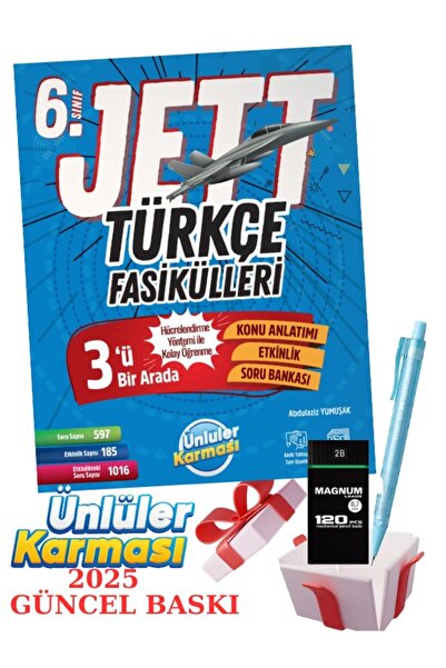 Ünlüler Karması 6. Sınıf Jett Türkçe Fasikülleri + Faber Eğitim Seti