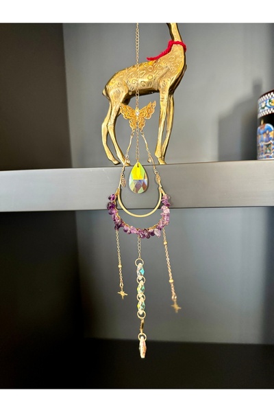 Doğaltaş Ametis Taşlı Sirius Yıldızlı Kapı Süsü