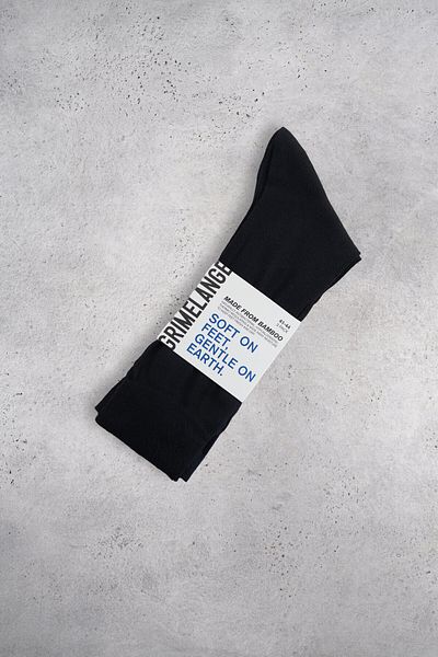 GRIMELANGE Oısın Bamboo 3 Pack Men's Black Socks