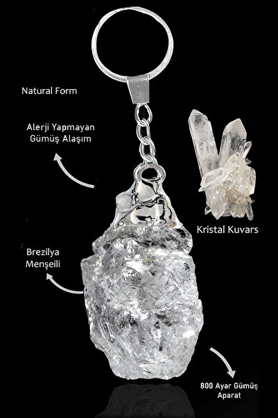 Erilsa Certified Raw Unprocessed Model Crystal Quartz Stone Natural Stone Key...