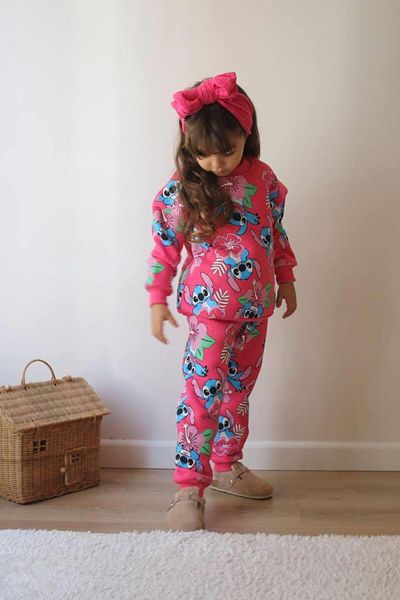MİNİKO KİDS Girl's Stitch Model 3 Threads Charted Tracksuit Set