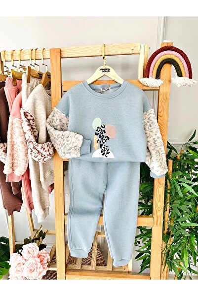 Minigimin Cicileri Дівчача зимовий комплект Minigimin Cicileri - плюшевий леопард з деталями, 2 предмети, Indigo