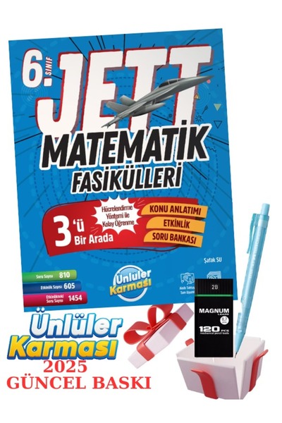Ünlüler Karması 6. Sınıf Jett Matematik Fasikülleri + Faber Eğitim Seti