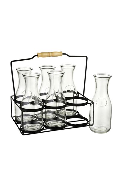 Bien Servi 6-Piece Drinking Glass Set with Carrying Stand 3215A