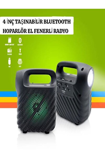 ULTRATEKNO GTS1525 RGB Işıklı 4 inç Taşınabilir Bluetooth Hoparlör FM Radyo P...